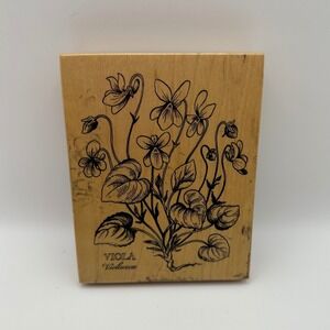 PSX Viola Violaceae K-037 Botanical Floral Plant Wood Mount Rubber Stamp Vintage